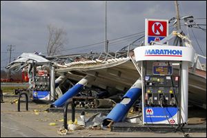 Damage at the Circle K convenience store in Perrysburg Township.
