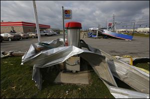 Damage at the Circle K at State Rt. 795 and Oregon Road in Perrysburg Township.