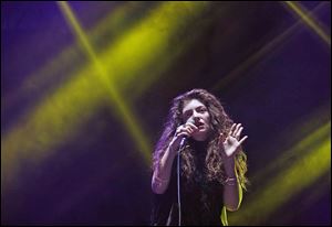 Lorde performs during the 2013 Splendour In The Grass Festival in July in Byron Bay, Australia. The New Zealander contributed to the 'Hunger Games: Catching Fire' soundtrack.