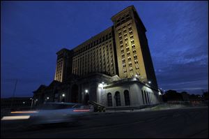 The exterior of the vacant Michigan Central Depot in Detroit.