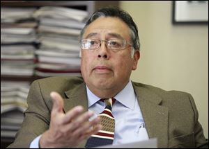 Paul Z. Tecpanecatl, member of the Toledo-Lucas County Homelessness Board, during a meeting with the Blade editorial board, Thursday, May 31, 2012.