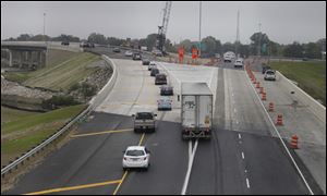 The I-75 north and south split in Toledo under construction. Ohio Department of Transportation planners have a fairly solid idea of how I-75 might be widened and several ramps near downtown might be changed when the freeway is rebuilt between South Avenue and Dorr Street several years from now.