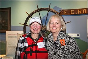 Event co-chairs Jill Mickel, left, and Chey Call, right, attended the H2Oh! Making Waves fundraiser for the Great Lakes Museum near downtown Toledo.
