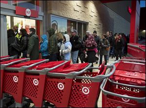 Shoppers enter a Target store in Dartmouth, Nova Scotia, on Black Friday.