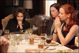 From left, Meryl Streep, Julianne Nicholson, and Juliette Lewis in a scene from 