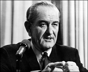 U.S. President Lyndon B. Johnson declared war on poverty in his January, 1964, State of the Union address a few months after a speech by Dr. King.