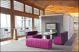 Allermuir makes modern European-styled seating and tables primarily for restaurants, hotels , and corporate offices.