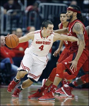 Ohio State's Aaron Craft drives around Nebraska's Terran Petteway. Craft, the school’s all-time assists and steals leader, will play his final home game today when Ohio State hosts Michigan State.
