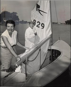 Joanne Jorgensen Deatrick, shown in 1956, supported boating with her then-husband Raymond P. Greene.