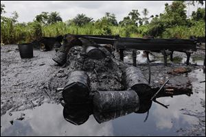 The Nigerian Navy says it destroyed 260 illegal oil refineries and burned 100,000 tons of contraband fuel to try to halt oil thefts bedeviling the economy of Africa's biggest petroleum producer.