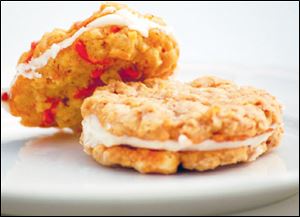 Lindt White Coconut Chewy Oatmeal Cream Pie Cookies. 