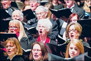 Members of Masterworks Chorale were among those who performed ‘Ode to Joy’ with the Toledo Symphony. Orchestra.