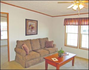 The inviting living room is an ideal place to entertain visitors.