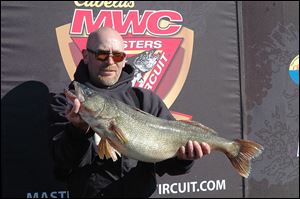 The biggest catch at the Cabela's Master Walleye Circuit tournament was 13 pounds, 4 ounces, entered by Jerry Fox, Jr., and Kenneth Fox, above, of Algonac, Mich.