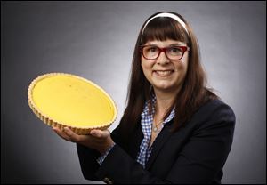 Susan Allan Block with a lemon tart she made.