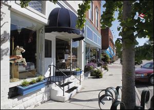 Intriguing shops beckon visitors in quaint downtown Grand Rapids, Ohio.