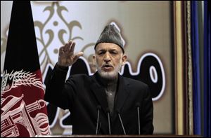 Afghan President Hamid Karzai, speaks in Kabul, Afghanistan in November.