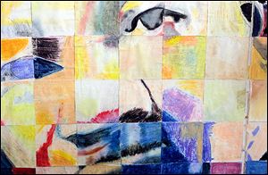 A colorful collage that depicts the Rev. Martin Luther King, Jr., was made in the art class by one of the young inmates in the detention center.