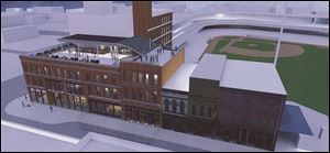 The Mud Hens plan to use historic buildings as a ballpark entrance.