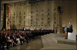 President Obama speaks at the dedication ceremony in New York.