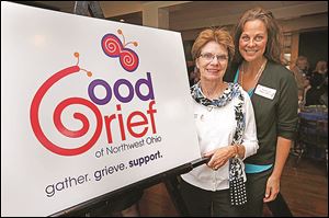 Alliene Liden, left, and guest speaker Kaye Lani Rafko Wilson attend the Good Grief of NW Ohio event.