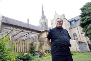 Father Christopher Vasko, judicial vicar for the Toledo Diocese (judging disputes based on Catholic church laws, such as marriage annulments), and pastor at Historic St. Patrick Church and Immaculate Conception parishes, living and gardening at St. Patrick on the southern edge of downtown. 