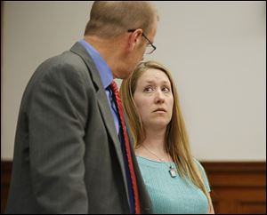 Melinda Rober, appearing with her attorney Stephen Hartman, last month, was sentenced Monday to prison in a high school sex case. 