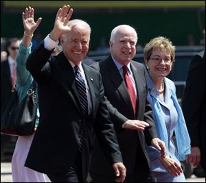 From left, U.S. Vice President Joe Biden, U.S. Sen. John McCain, R-Ariz., and Rep. Marcy Kaptur, D-Ohio, attended the inauguration ceremony.
