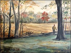 ‘‍Autumn Portrait’ by the late Julius Orosz. Artwork by the commercial artist, painter, and conservationist will be on view through July at the Way Public Library in Perrysburg.
