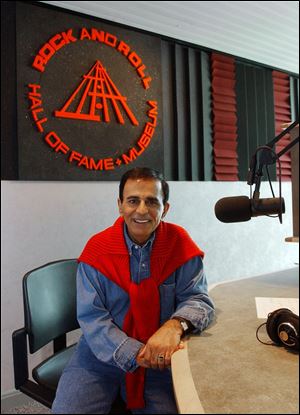 Radio personality Casey Kasem at the Rock and Roll Hall of Fame in Cleveland in July, 2003. Kasem, the smooth-voiced radio broadcaster who became the king of the top 40 countdown, died Sunday.