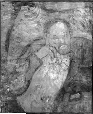 This undated handout image provided by The Phillips Collection shows an infrared image of Pablo Picasso’s 