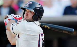 Tyler Collins has displayed major-league tools by belting nine home runs and 33 RBIs for the Mud Hens this season along with showing some defensive acumen from his left field position.