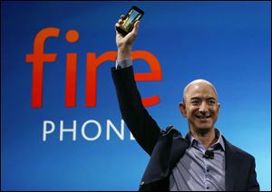 Amazon CEO Jeff Bezos introduces the new Amazon Fire Phone in Seattle. 