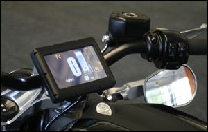 The control screen on Harley-Davidson's new electric motorcycle.