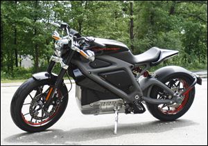 Harley-Davidson's new electric motorcycle at the company's research facility in Wauwatosa, Wis. The company plans to unveil the LiveWire model Monday, June 23, at an invitation-only event in New York. 