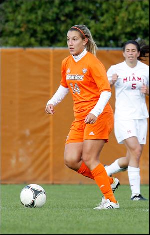 Ivi Casagrande of Belo Horizonte, Brazil, was a defender for the Bowling Green women’s soccer team. She started 17 of  her 49 matches and was academic All-Mid-American Conference honorable mention.