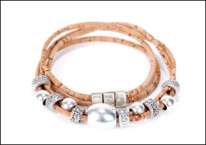Pandora-style beaded cork necklace.