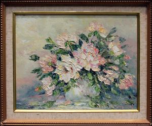 The late Gloria Hudson Sandusky was known for her lush florals and landscapes. Many of her paintings, frames, and supplies will be sold Friday and Saturday at her home, 7865 Summerfield Rd., Lambertville. 