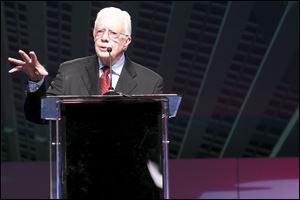 Jimmy Carter speaks in Detroit.