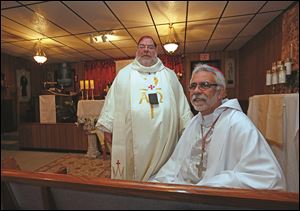 Archbishops Marcis Heckman and José Israel de la Trinidad inside the Holy Cross Reformed Catholic Church.
