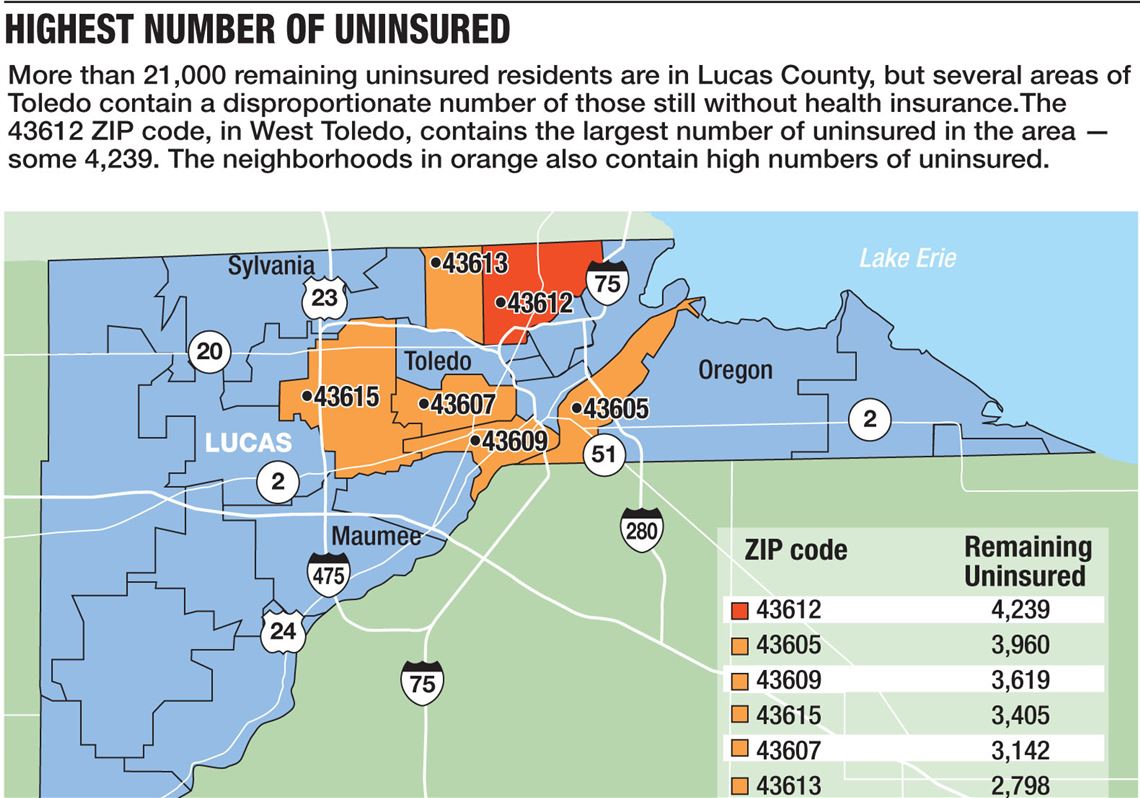 toledo zip code map More Toledo Area Residents Have Insurance But Disparities Remain