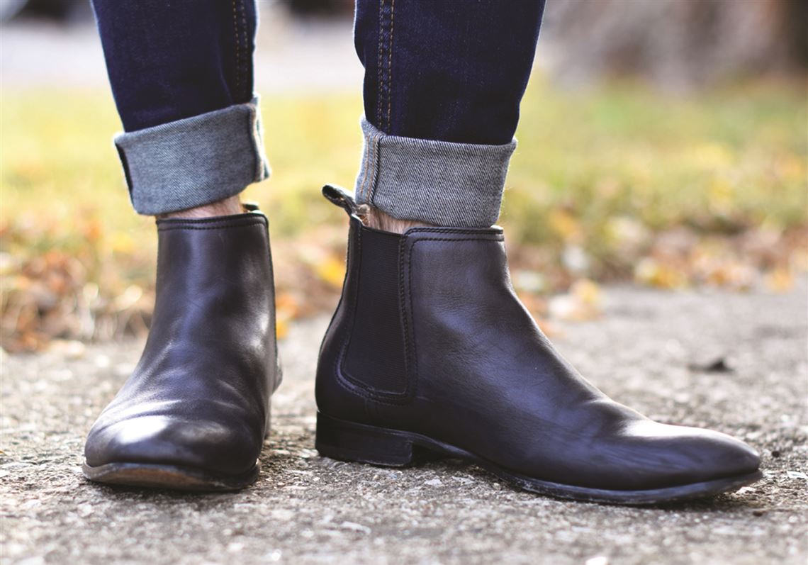 cuffed jeans chelsea boots