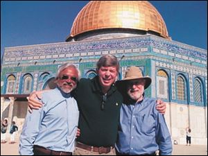 Imam Rahman, Pastor Mackenzie, and Rabbi Falcon visit Al-Aqsa Mosque in Jerusalem.