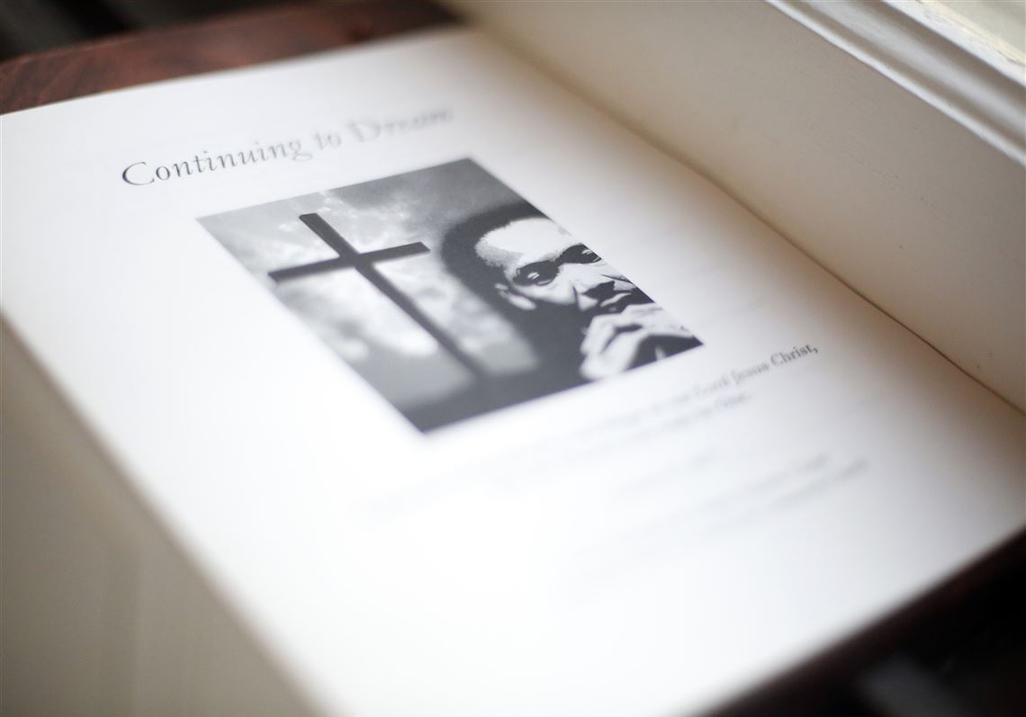 The program during a Martin Luther King, Jr. Commemoration Worship Service at the First Presbyterian Church of Maumee Sunday.