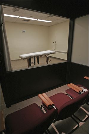 The death chamber at the Southern Ohio Corrections Facility in Lucasville, Ohio.