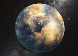 An artist's rendering of what the planetary mass object the size of Mars in the distant Kuiper Belt might look like.