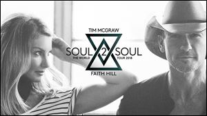 Country music superstars Faith Hill and Tim McGraw perform on June 8 at the Huntington Center in Toledo.