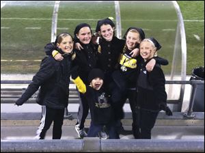 Current players on the Perrysburg girls soccer team back in 2012 when, when the Yellow Jackets played for the state championship in Columbus. Perrysburg goes for the second title in school history Friday, when it faces Loveland.
