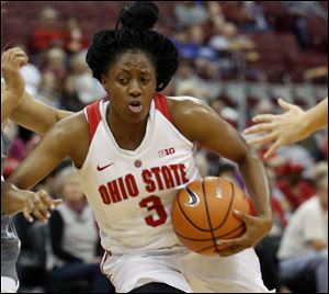 Ohio State's Kelsey Mitchell, shown in a game this season, now holds the NCAA record for 3-pointers made.