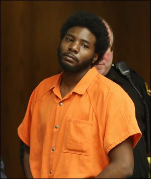 Jayvon Wynne is arraigned Friday December 8, 2017 in Toledo Municipal Court. He is charged with felonious assault after police said he fired at officers Wednesday evening in the 2800 block of Monroe Street.
